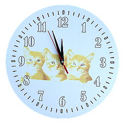 Настінний годинник брендований із символікою, логотипом "Промо" (30 cм) під замовлення [ДВП Відкритий] (від 20 шт.)