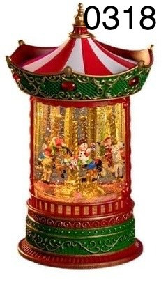 Новорічна різдвяна музична карусель з підсвічуванням USB+батарейки N0318, фото 1