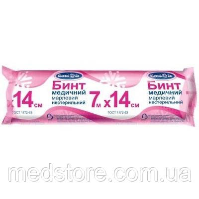 Бинт марлевий медичний Білосніжка тип 17 Нестерильний 7 м х 14 см, фото 1