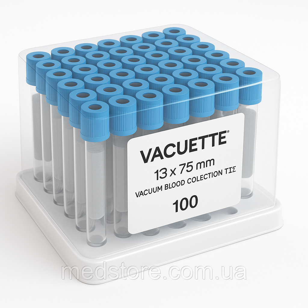 Пробірка 3,6 мл Vacumed цитрат натрію 3,8% (блакитна),стер., фото 1