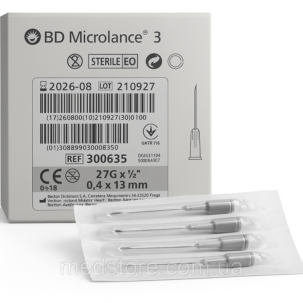 Голка ін'єкційна BD Microlance 27G 0.4 x 13 mm, фото 1