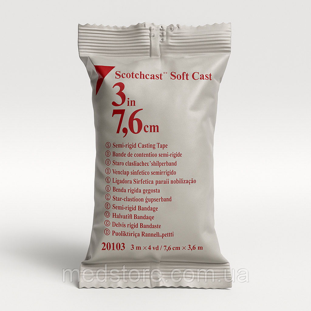Напівжорсткий бинт для іммобілізації Soft Cast 7,6 х 3,6 м 3М, фото 1