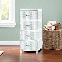 Комод VIOLET HOUSE 0357 Ротанг White 38*45*90 см