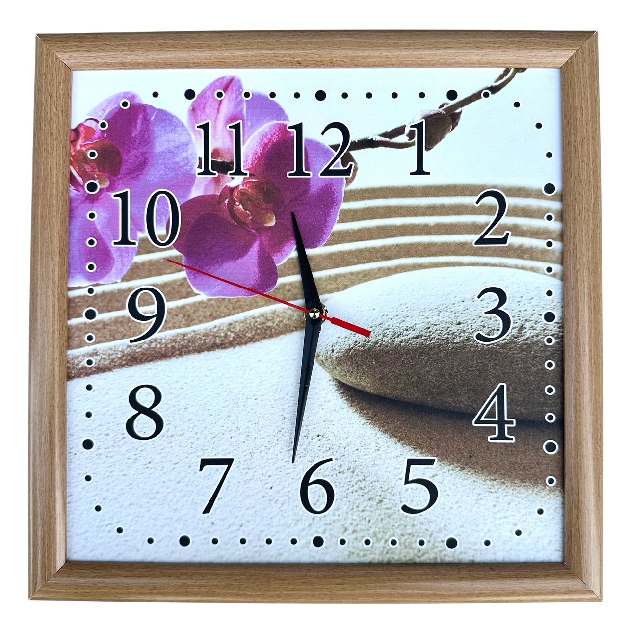 Настінний годинник брендований із символікою, логотипом "Промо" (30 cм) під замовлення квадратний [ДВП Відкритий] (від 20 шт.), фото 1