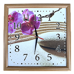 Настінний годинник брендований із символікою, логотипом "Промо" (30 cм) під замовлення квадратний [ДВП Відкритий] (від 20 шт.)