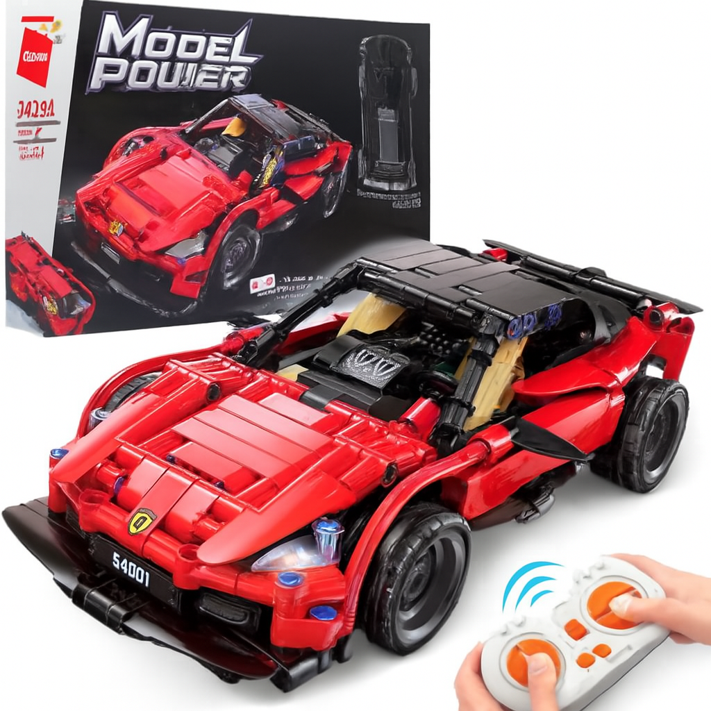 Конструктор на радіокеруванні Qman Машина 31 см червона, фото 1