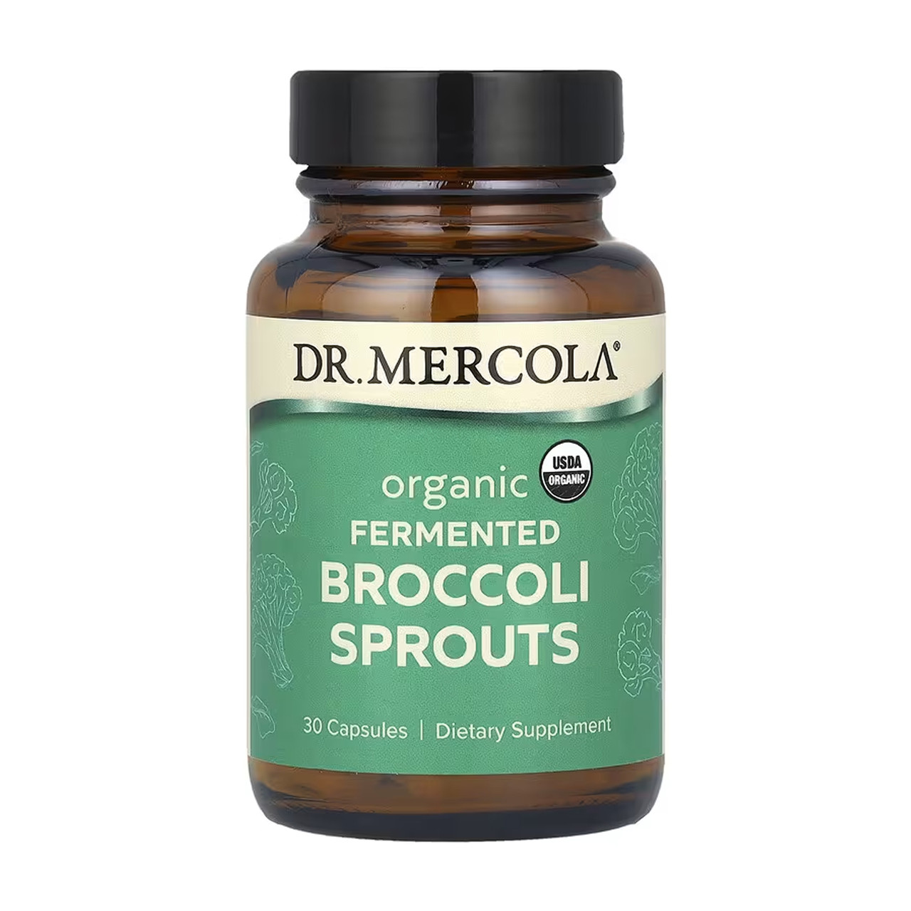 Органічні ферментовані паростки броколі Dr. Mercola Organic Fermented Broccoli Sprouts, 30 капсул, фото 1