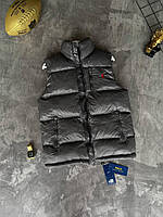 Чоловічий жилет Polo Premium Quality. Люксовий, утеплений холлофайбером, сірий, вишивка логотипа,