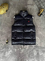 Чоловічий жилет Polo Premium Quality. Люксовий, утеплений холлофайбером, синій, вишивка логотипа,