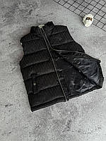 Чоловічий жилет Dior Premium Quality. Люксовий, утеплений холлофайбером, чорний, вишивка логотипа,