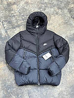 Чоловіча зимова куртка Nike Storm-Fit Стильний пуховик Найк синього кольору з капюшоном