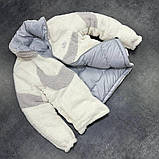 Зимова двостороння сірі чоловіча куртка Nike / Стильний пуховик Найк, фото 4