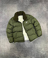 Зимова двостороння хакі чоловіча куртка Nike / Стильний пуховик Найк