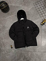 Чоловіча зимова куртка Nike Jordan Стильний пуховик Найк Джордан чорного кольору двохстороння куртка