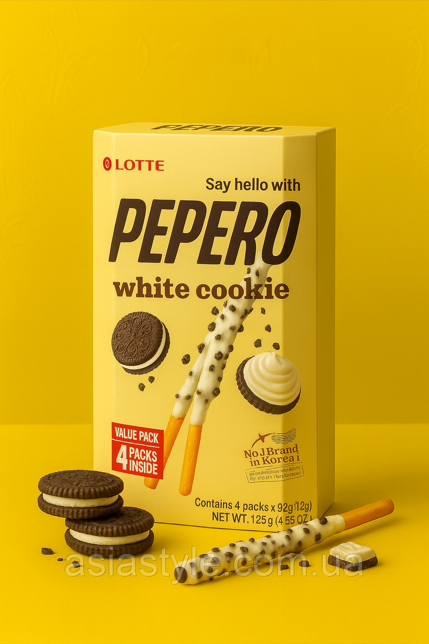 Пеперо White Cookie | Pepero White Cookie | Lotte | 32 г, Во, фото 1
