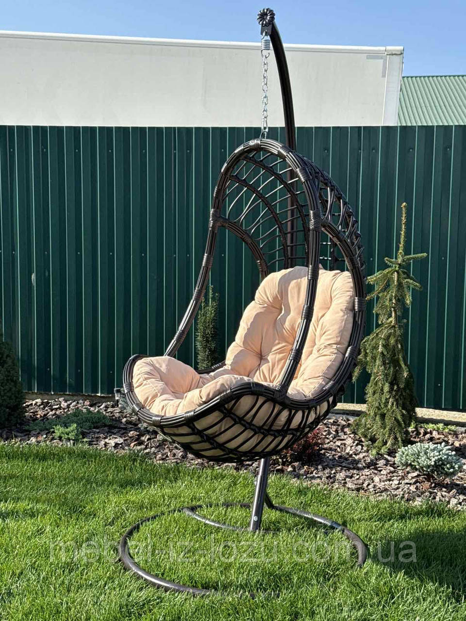 Підвісне-крісло -кокон з техноротанга, фото 1