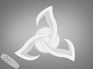 Стельова світлодіодна люстра  біла з пультом димером 45W