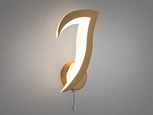 Граційний світлодіодний світильник в спальню, 12W, золото