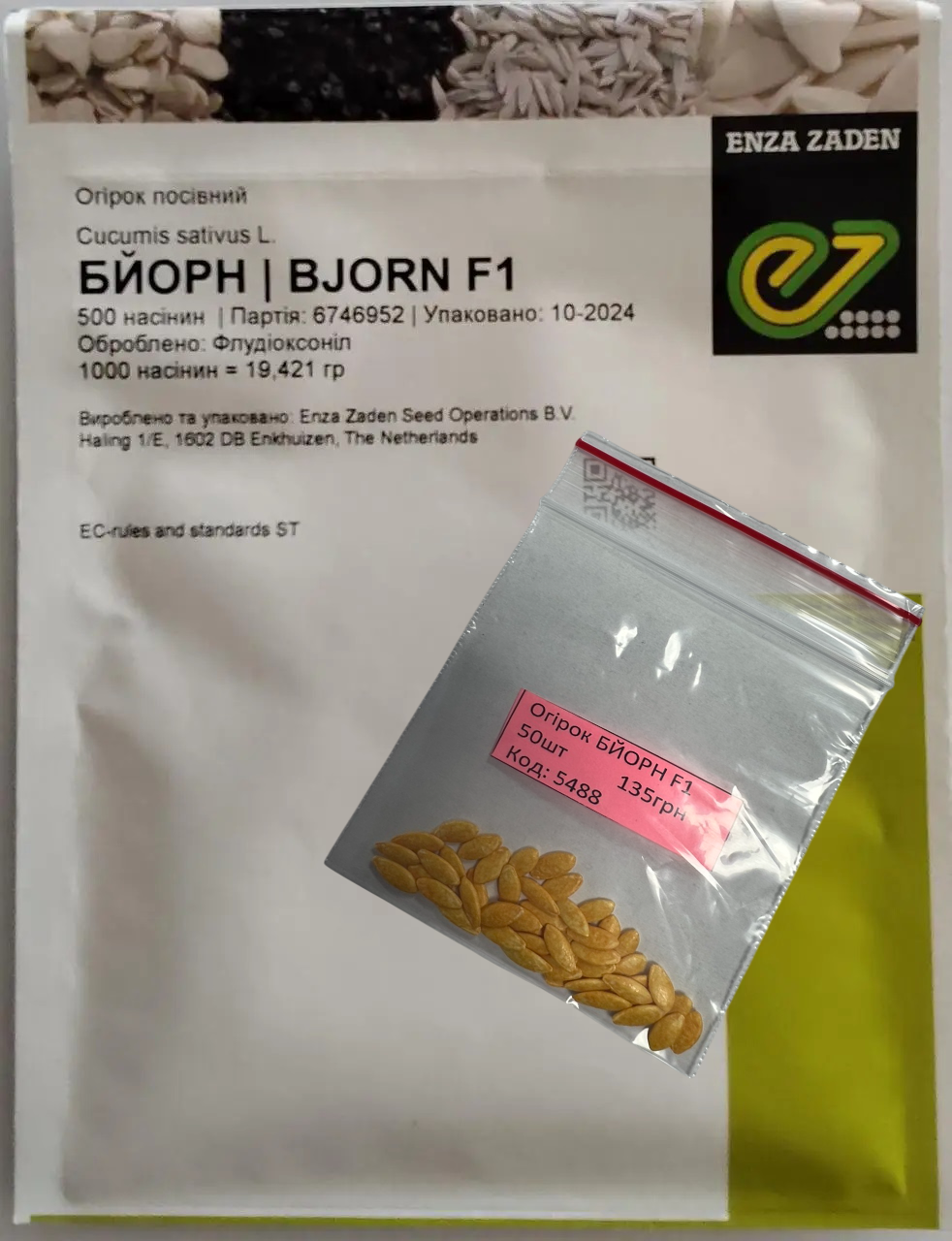 Огірок Бйорн F1 Enza Zaden 50 нас ЗІП, фото 1