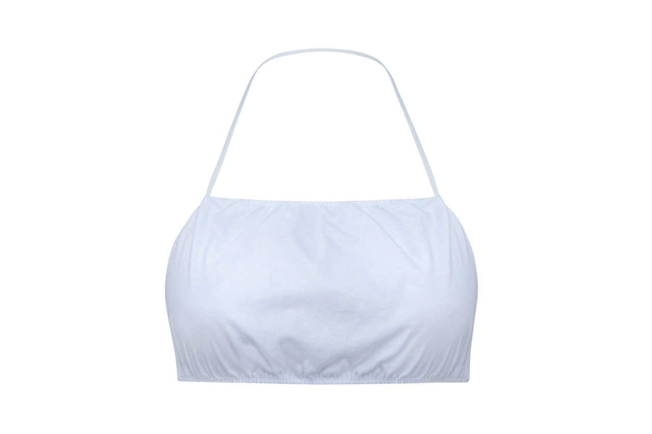 Одноразові топи для процедур салонів краси з бавовни білого кольору, фото 1