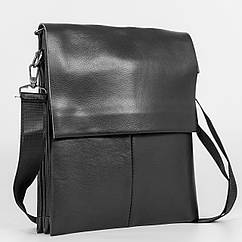 Багатосекційна сумка зі шкіряним клапаном під формат А4, вертикальна