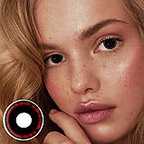 Чорні Кольорові Контактні Лінзи Манга Ред від ELITE Lens® | Лінзи для краси ( Нульовки ) | Крейзі/Косплей, фото 5