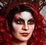 Червоні Кольорові Контактні Лінзи Матерія Блек | Лінзи для краси | Крейзи/Косплей/Хэллоуин| Для светлых - черных глаз, фото 3