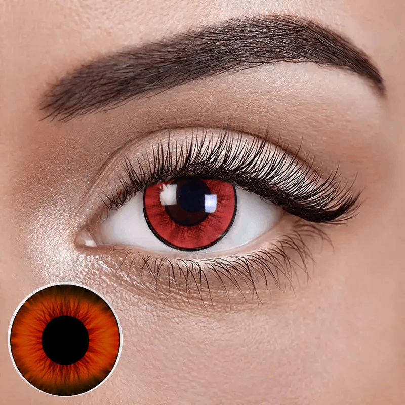Червоні Кольорові Контактні Лінзи Ред Прим| Лінзи для краси | Крейзи/Косплей/Хэллоуин| Для светлых - черных глаз, фото 1
