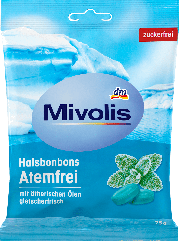 Льодяники Mivolis М'ята (без цукру), 75г