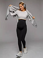 Лосини безшовні на хутрі з високою посадкою для вагітних теплі зимові легінси для жінок