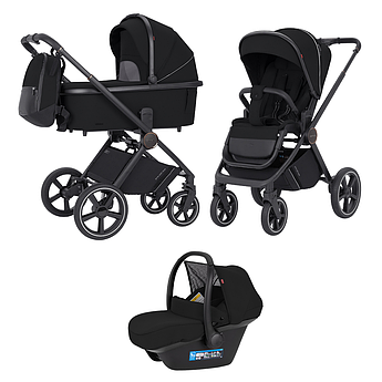 Коляска універсальна 3 в 1, Carrello Ultimo CRL-6519 (3in1) Sable Black, чорна, Карелло Ультімо