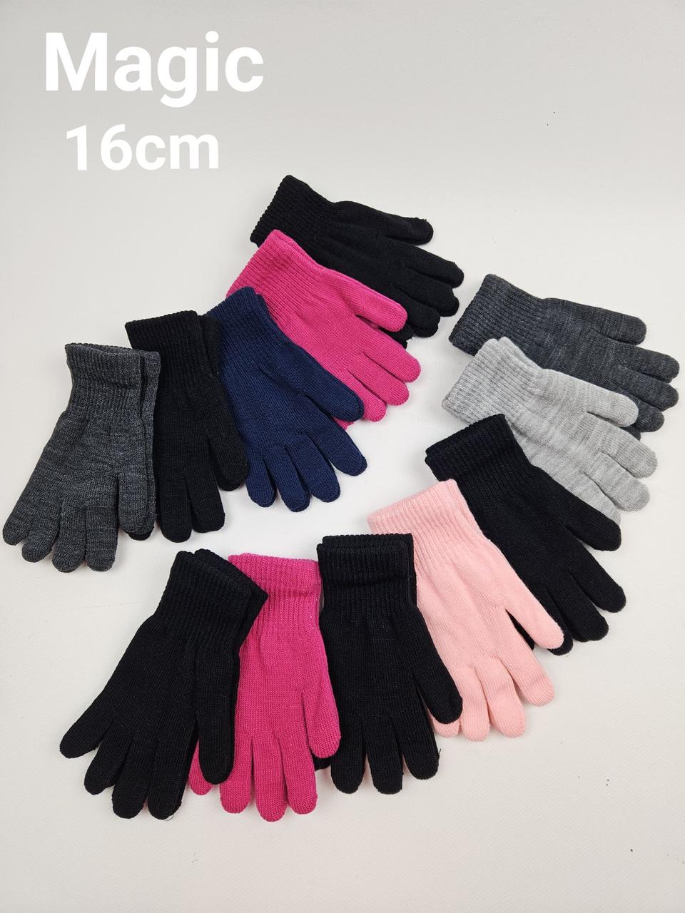 Дитячі польські рукавиці, р. 16 см (6-8 р) (12 пар набір)