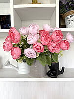 Букет штучних півоній . Піони декоративні ( яскраво - рожеві, 37 см ), фото 9