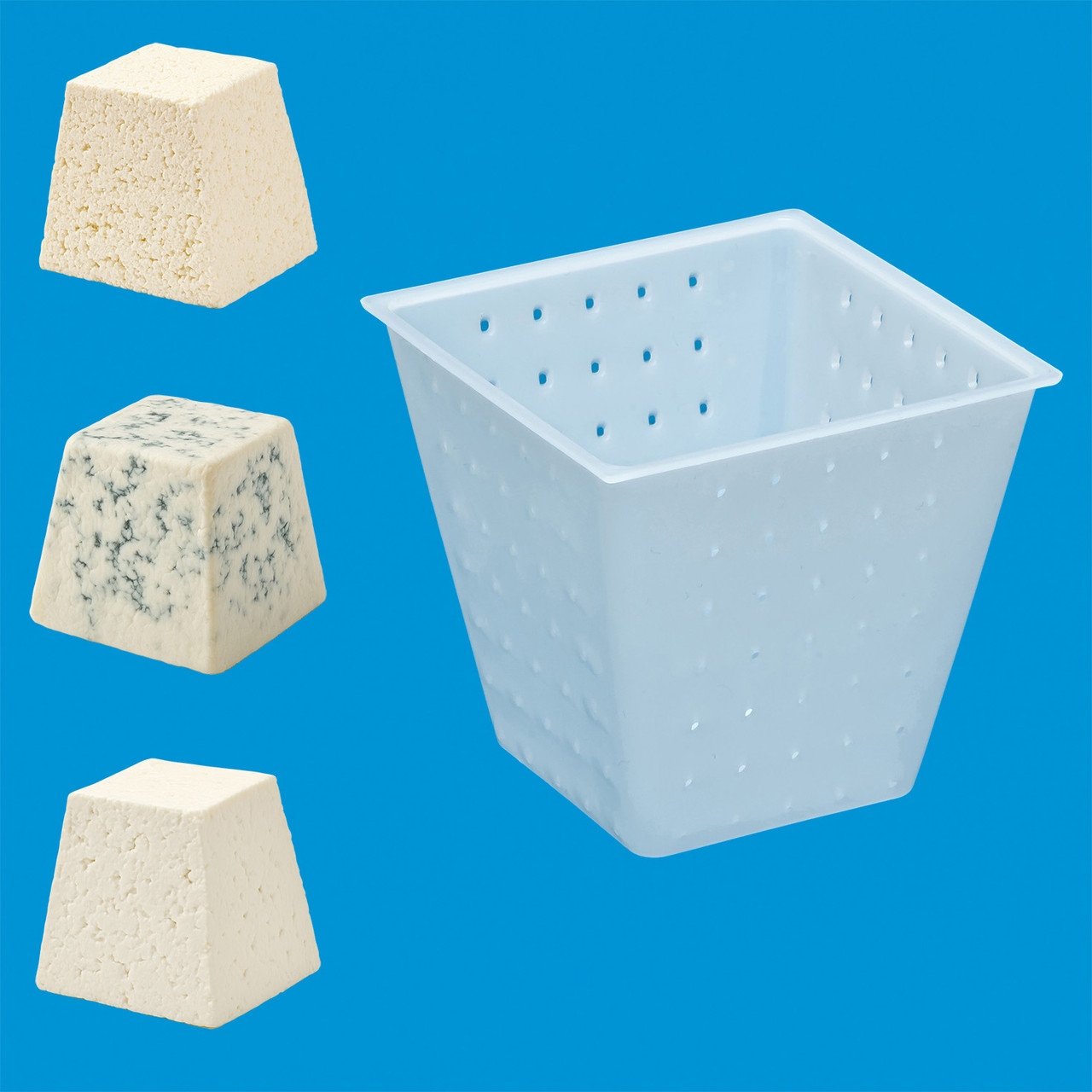 Форма для виготовлення м'якого сиру типу "Камамбер" та сирів з пліснявою (пірамідка) 0.4 л