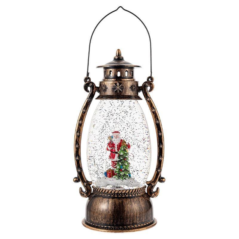Новорічний музичний ліхтар підвісний зі снігом та підсвічуванням USB+батарейки N0092, фото 1