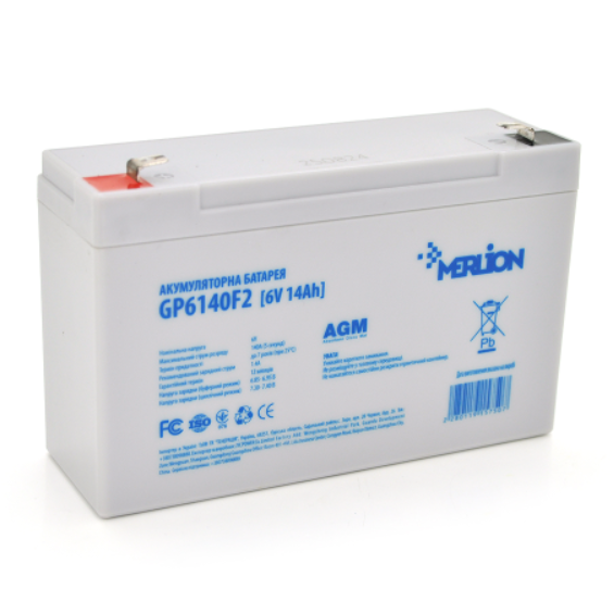 Акумуляторна батарея MERLION AGM GP614F2 6 V 14Ah  ( 150 x 50 x 95 (100) ) Q10