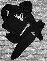 Дитячий спортивний костюм 9-14 років Adidas на хлопчика дитячі теплі худі та штани Адіас трикотаж на флісі зима