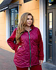 Жіночийтеплий костюм куртка+штани NOBILITAS 50-64 бордового кольору, фото 2