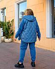 Жіночийтеплий костюм куртка+штани NOBILITAS 50-64 синього кольору, фото 2