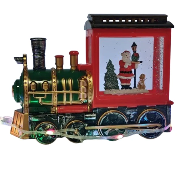 Новорічний світлодіодний LED ліхтар Поїзд зі снігом USB+батарейки N0096, фото 1