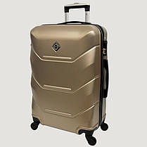 Валіза дорожня на колесах Bonro 2019 M середня шампань пластикова з висувною ручкою і кодовим замком, фото 4