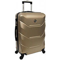 Валіза дорожня на колесах Bonro 2019 M середня шампань пластикова з висувною ручкою і кодовим замком, фото 3