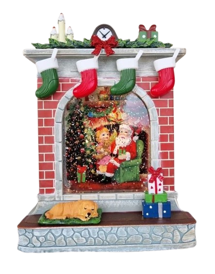 Новорічний світлодіодний музичний LED ліхтар Різдвяний камін USB+батарейки N0350, фото 1