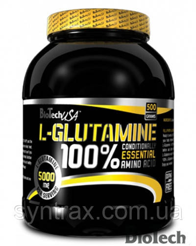 Амінокислота 100% L-glutamine BioTech USA 500 грамів