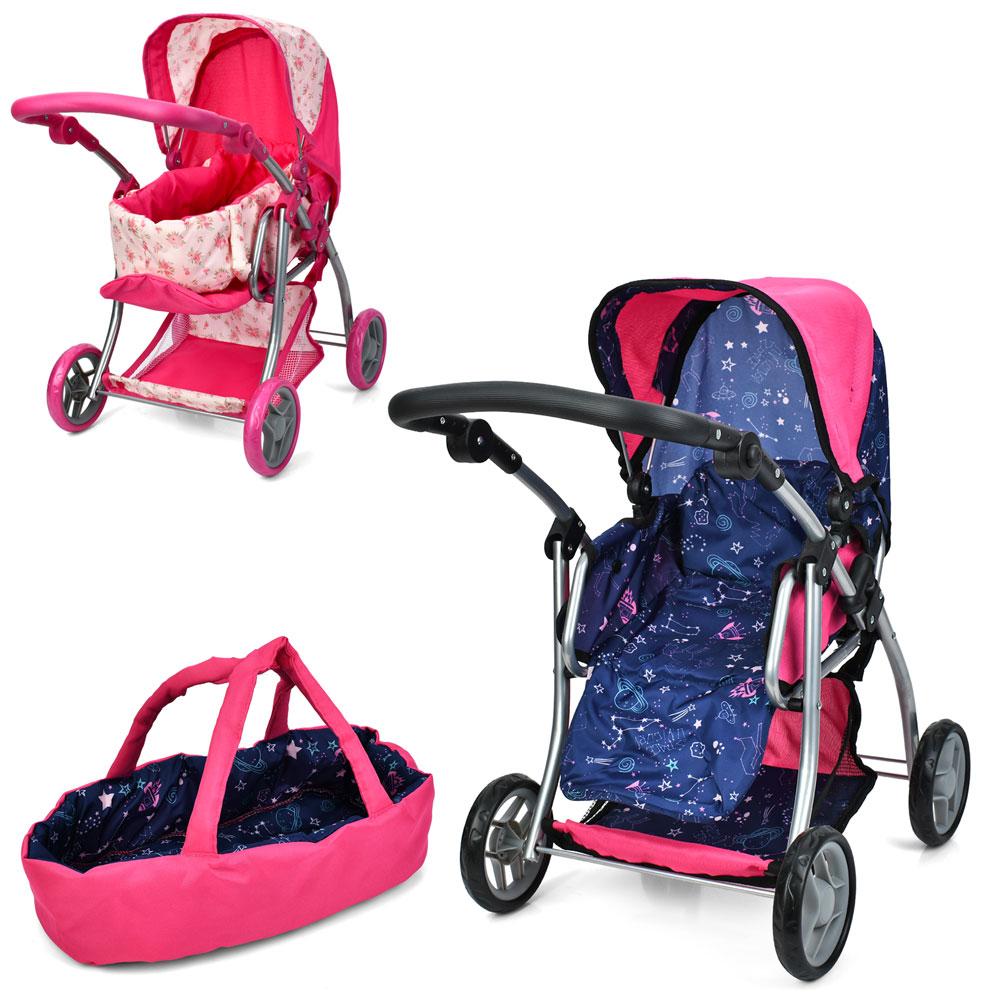 Коляска для ляльок MELOGO 9672 з люлькою. 2в1. Чорно-Червона