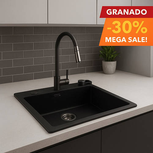 Акція до -30% на гранітні кухонні мийки Granado з безкоштовною доставкою