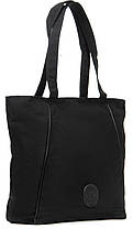 Сумка жіноча тканинна велика чорна на один відділ на плече шоппер текстильна на блискавці з кишенями Jielshi 3768, фото 3