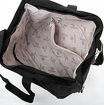 Сумка жіноча тканинна велика чорна на один відділ на плече шоппер текстильна на блискавці з кишенями Jielshi 3768, фото 5