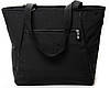 Сумка жіноча тканинна велика чорна на один відділ на плече шоппер текстильна на блискавці з кишенями Jielshi 3768, фото 6