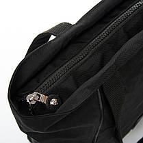 Сумка жіноча тканинна велика чорна на один відділ на плече шоппер текстильна на блискавці з кишенями Jielshi 3768, фото 2